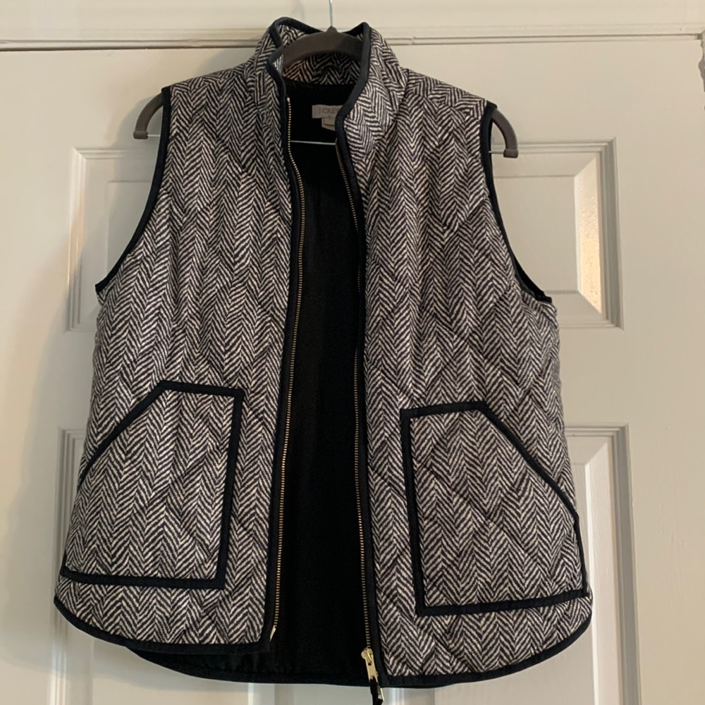 J. Crew black and white herringbone vest
